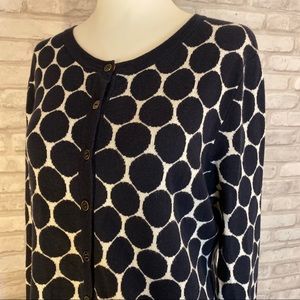 Foxcroft Navy Blue & White Sweater Size LP